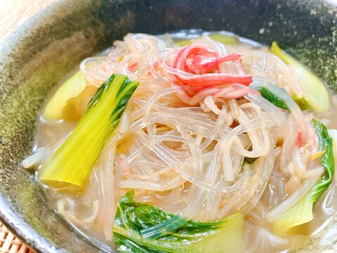 チンゲン菜とカニカマで♪春雨中華うま煮